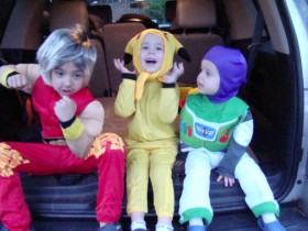 My three little guys waiting for the party to start!
