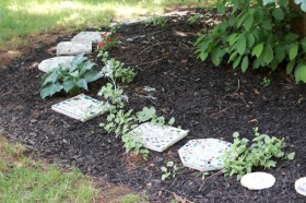 My mom's stone garden from her grandchildren