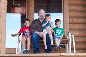 The boys with their Great Grandpa. This will forever be a cherished memory of mine.