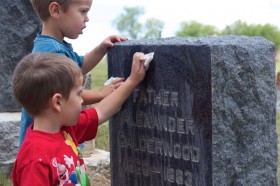 It was very touching to watch my boys clean the graves of their Great, Great, Great Grandparents.