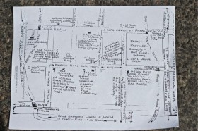 This is the hand drawn map included in the letter their Great Grandfather included with the letter to his 13yr old Grandson.