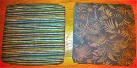 Before and after image of the cushions.