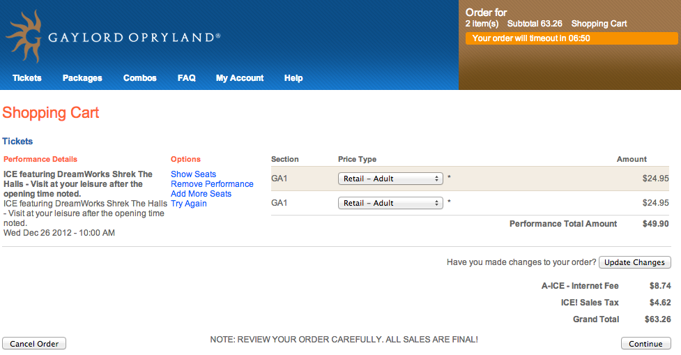 Notice the "internet fee". There is also an extra charge there.