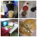 Coffee first, followed by dog breakfast, kid breakfast, mommy breakfast.