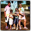 Here we all are at the finish line covered in paint!