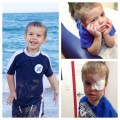 Fun at the beach turned into poor little red eye that was scratched and needing drops, eye patch, and antibiotics!