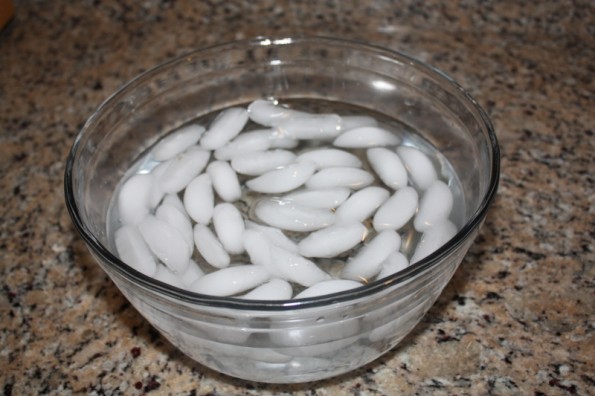 bowl of ice water