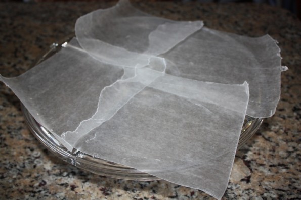 wax paper in preparation to drizzle