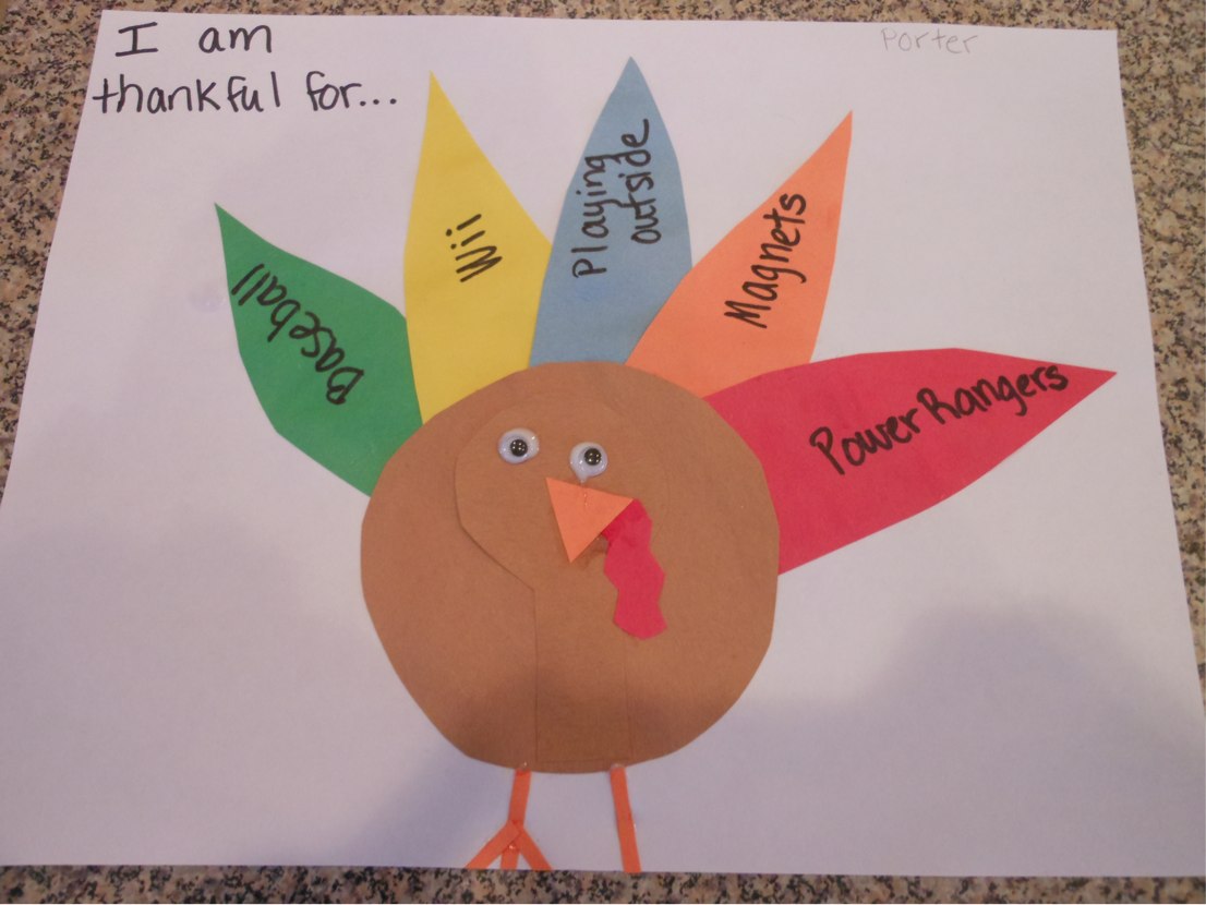 Here is another Thankful Turkey project... Geez these kids are cute!!!