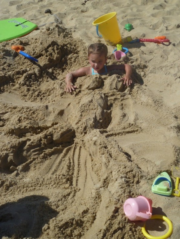 buried at the beach