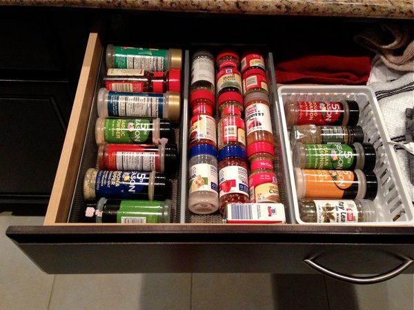 Love having my spices in a drawer instead of upright in a cupboard.  I get to them so much easier!
