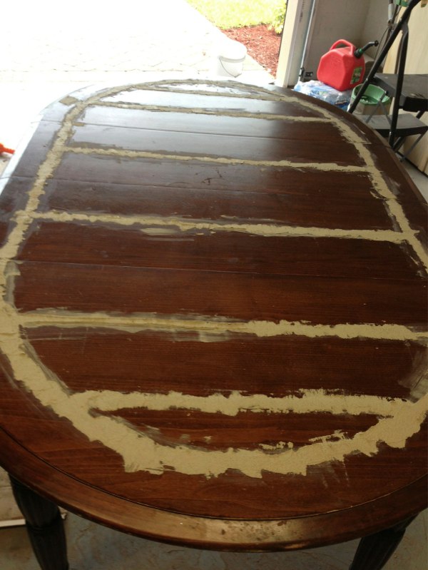 Diy Refinished Kitchen Table And Chairs, Sanding And Restaining A Table Top